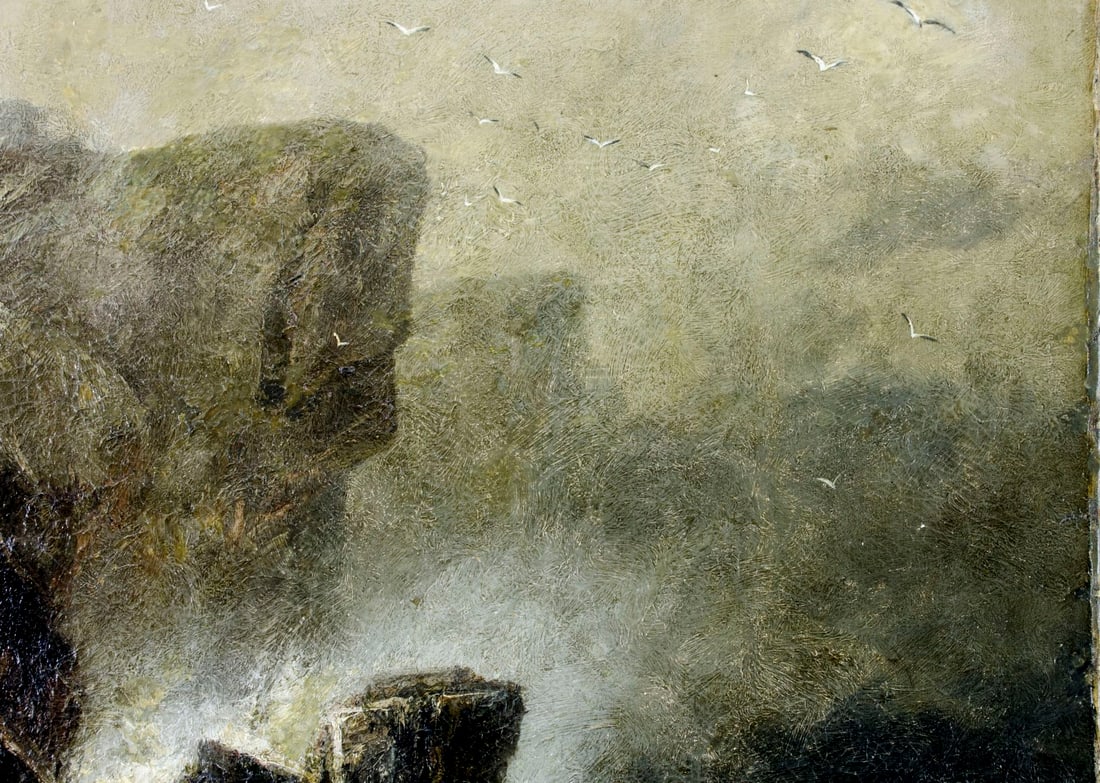 William Weisman (MA,PA,NH,1840-1922) oil painting antique - 6