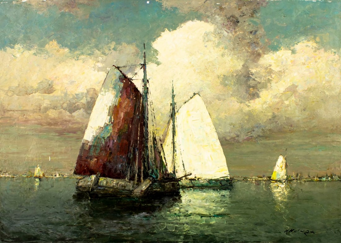 Helmut Kaluza (German,1912-1984) oil painting (1 of 13)