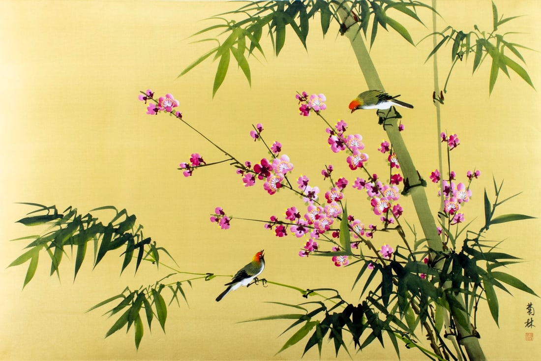 Ju Lin (China,20C) watercolor painting (1 of 12)