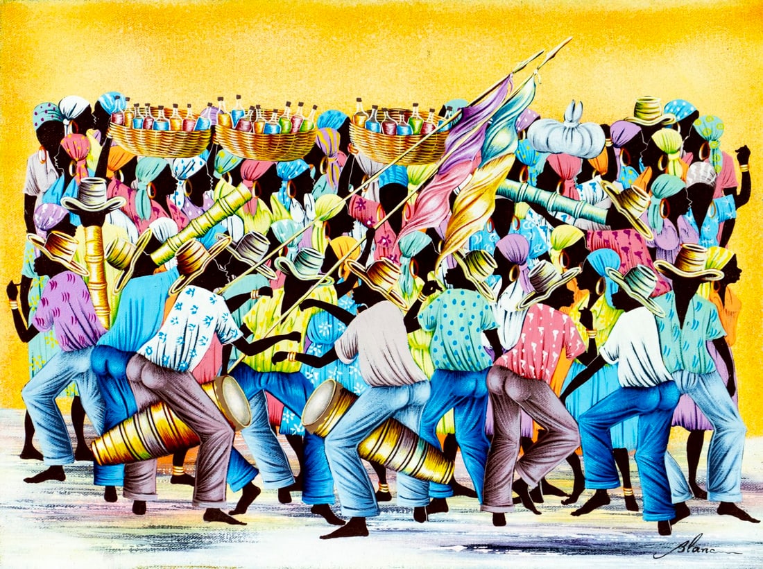 Jean Claude Blanc (Haiti,b 1965) oil painting (1 of 14)