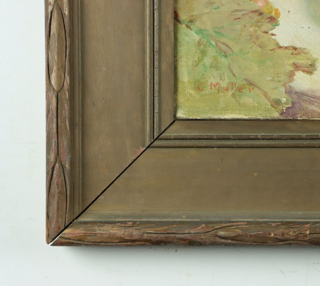 C Muller (US,early 20C) oil painting antique - 10