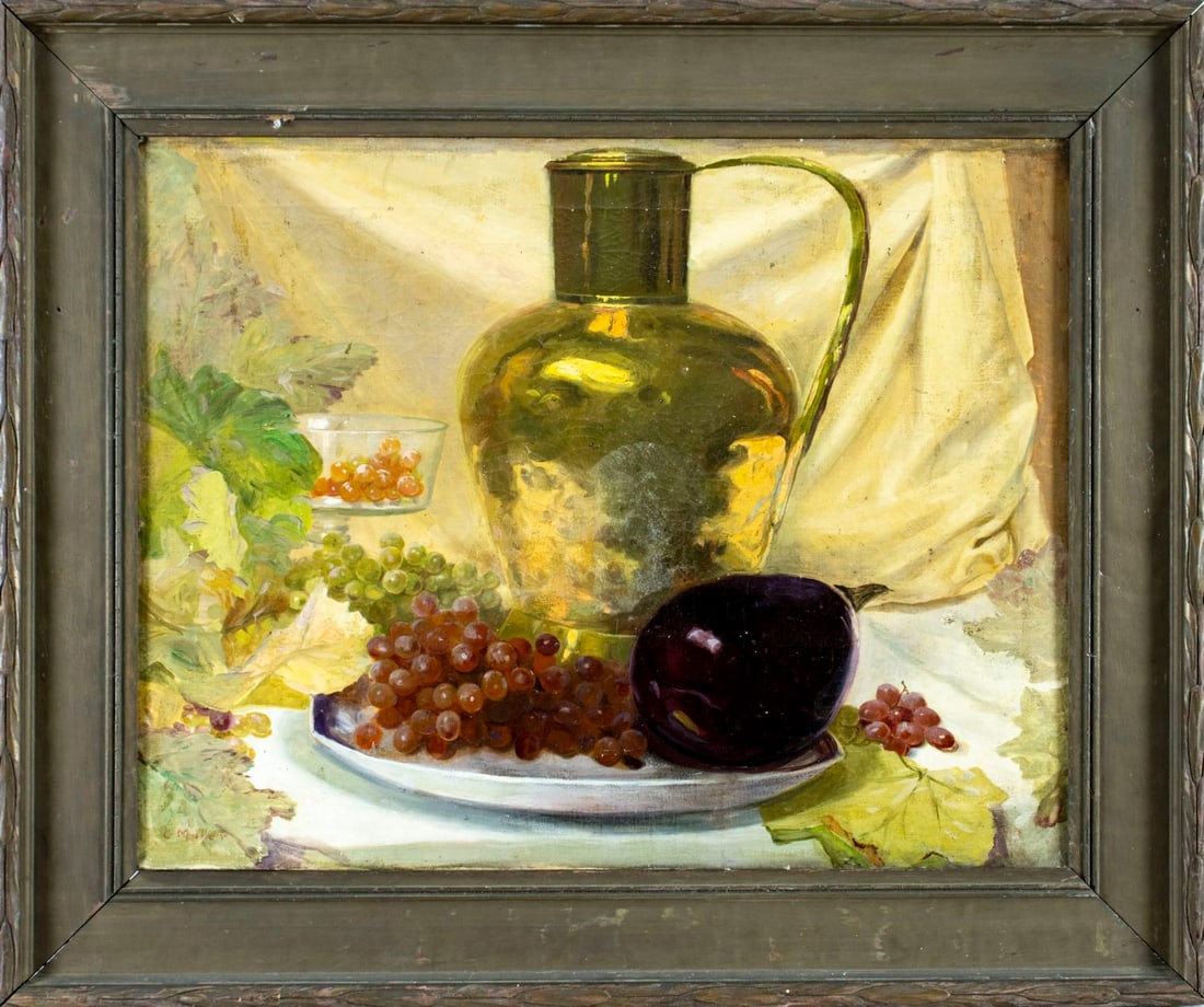 C Muller (US,early 20C) oil painting antique - 3