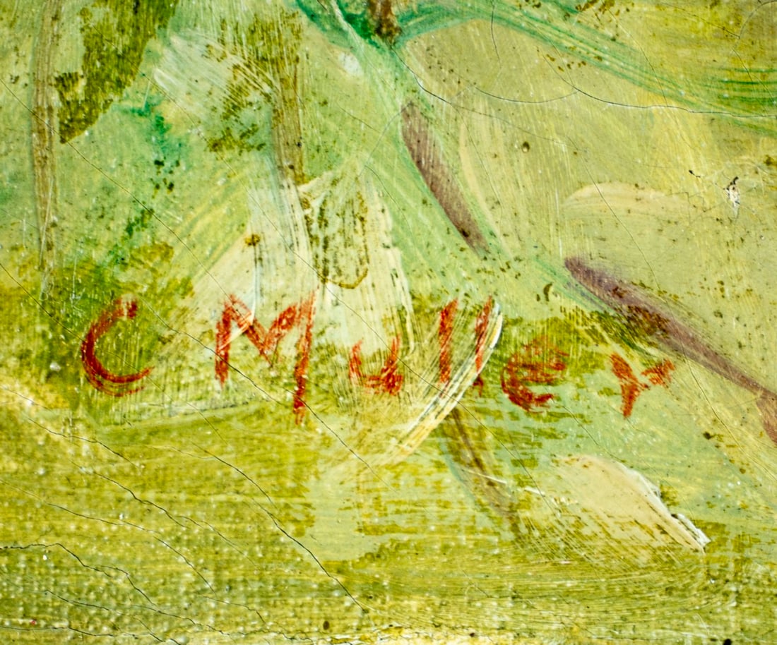 C Muller (US,early 20C) oil painting antique - 4