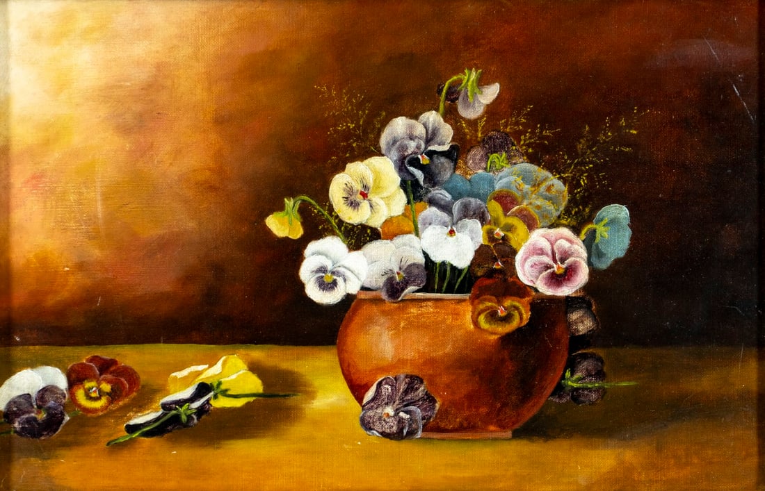 Mary Foster (US,19C) oil painting antique (1 of 12)