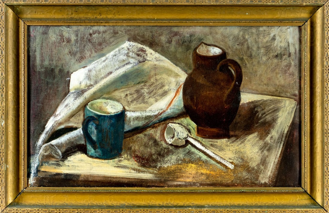 Antique 19C French oil painting - 3