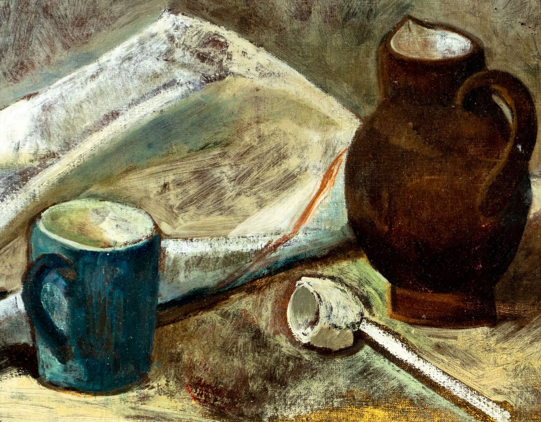 Antique 19C French oil painting - 4