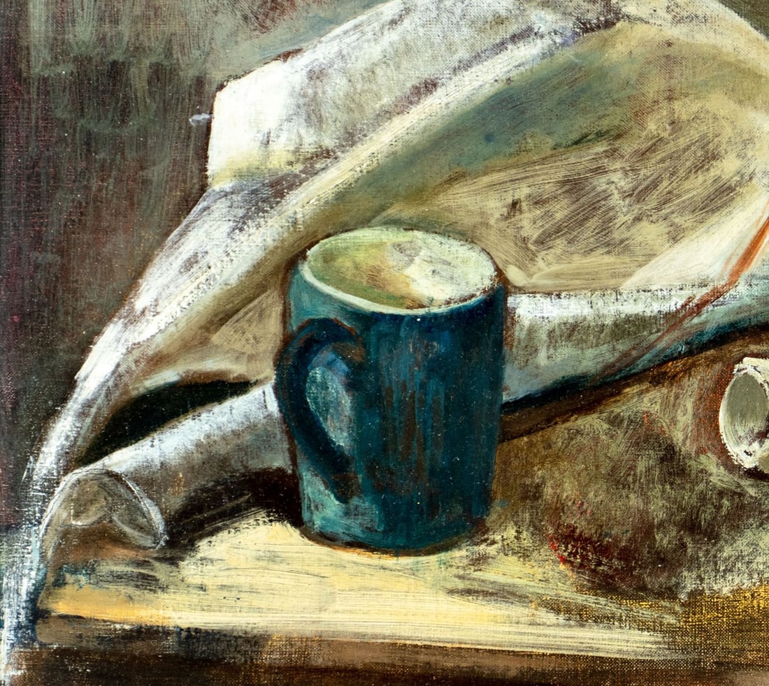 Antique 19C French oil painting - 5