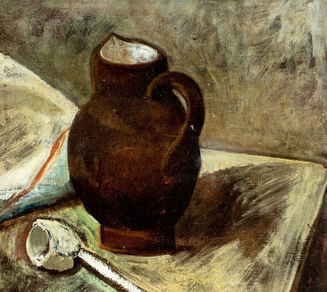 Antique 19C French oil painting - 6