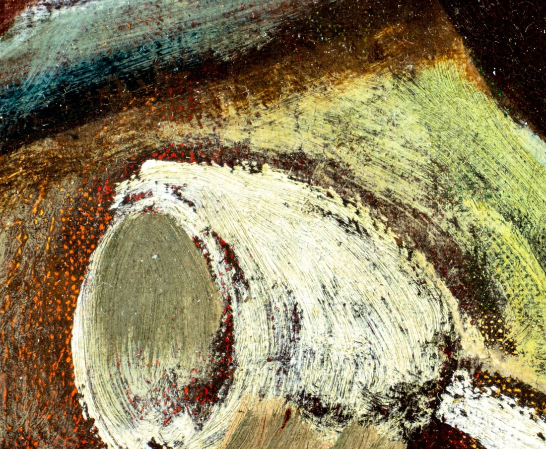 Antique 19C French oil painting - 7