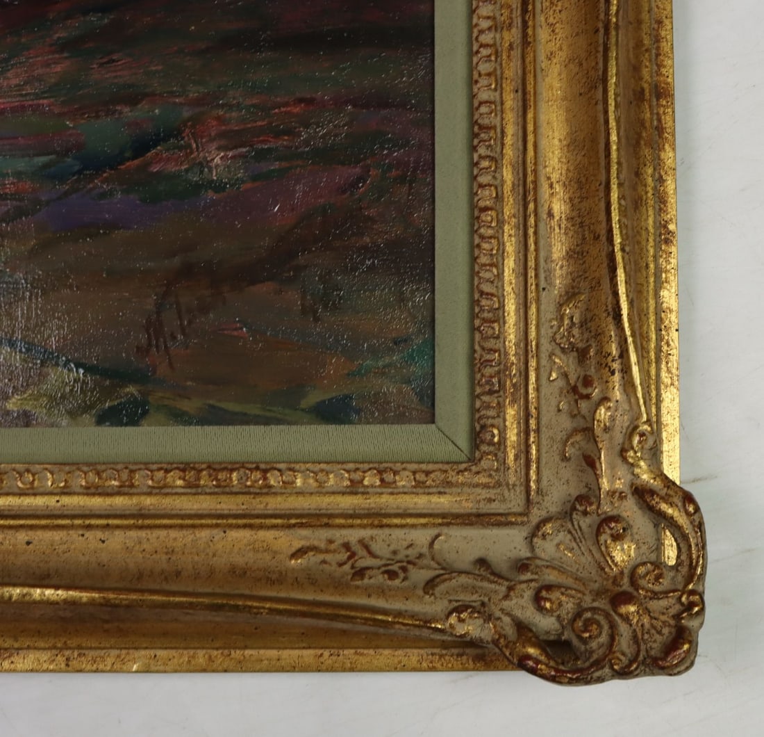 Vintage mid 20C European oil painting signed - 10