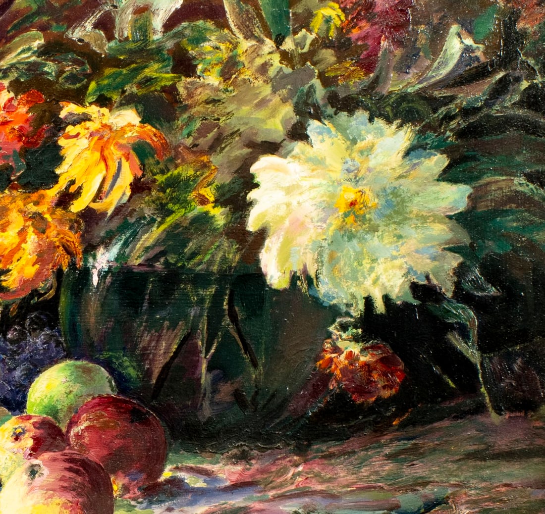 Vintage mid 20C European oil painting signed - 7