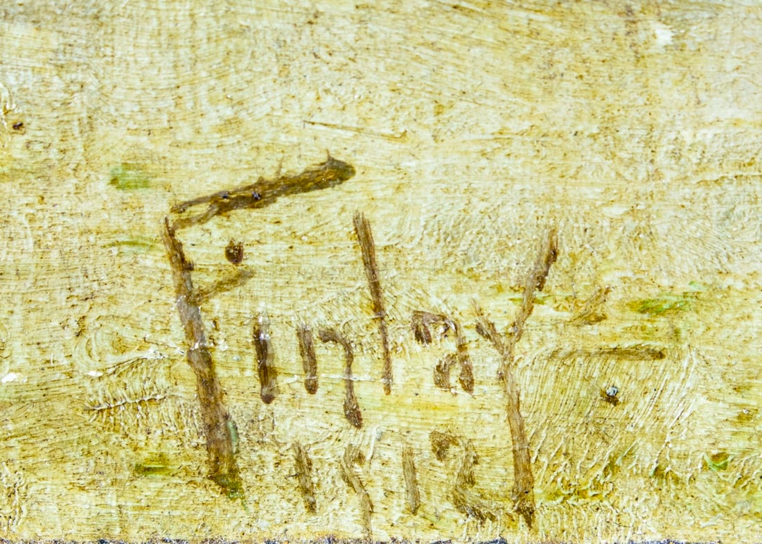 Finlay (US,early 20C) oil painting antique - 4