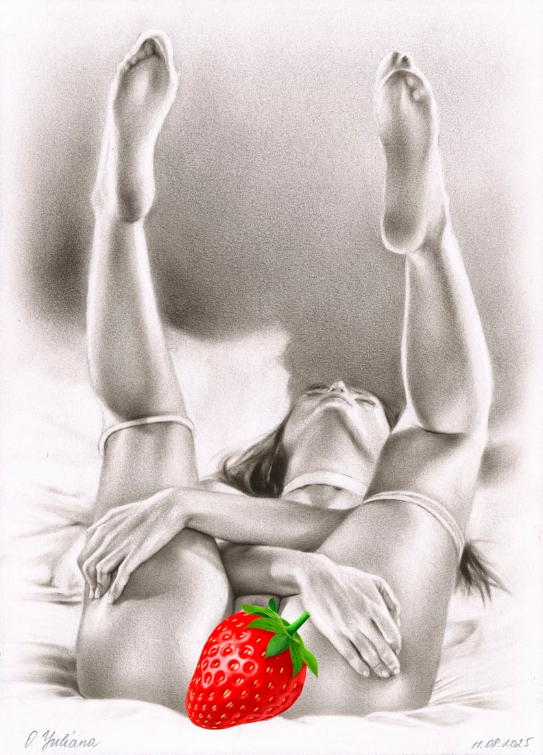 Juliana Ovsyanko (Ukraine,b 1996) dry brush oil painting: ARTIST: Juliana Ovsyanko (Ukraine, born 1996) TITLE: Nude MEDIUM: dry brush oil on heavy paper CONDITION: Very good. ART SIZE: 12 x 8 inches / 30 x 20 cm