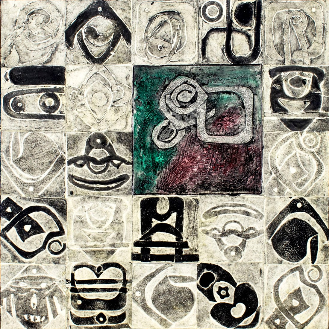 Gisele Haselbarth (NY,FL,Austria,1929-2016) mixed media painting (1 of 12)