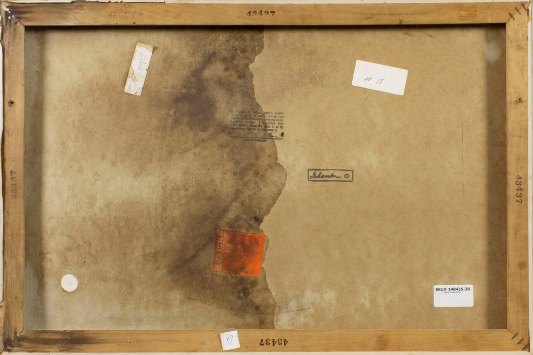 Louis Schanker (NY,CT,1903-1981) mixed media painting - 9