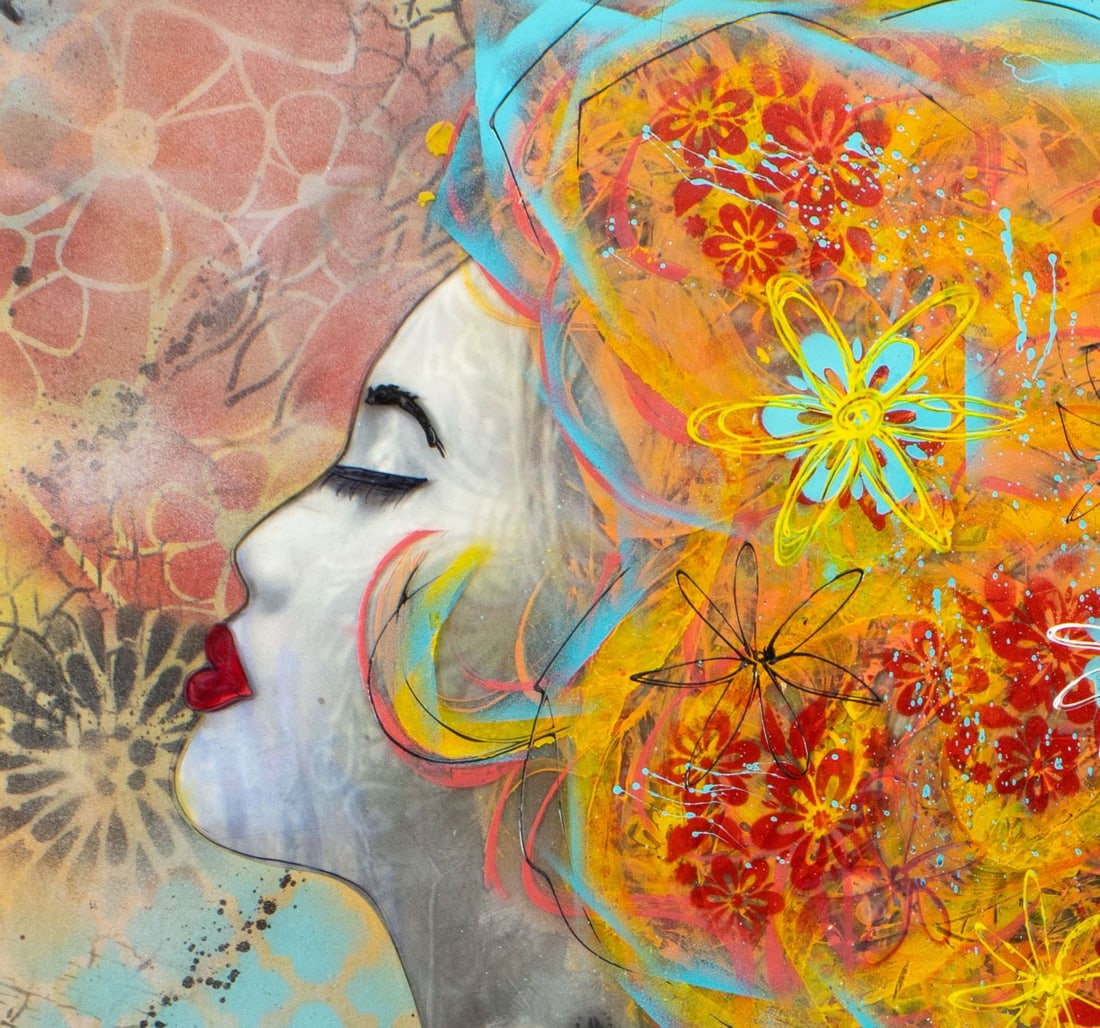 Peter Mikulak (CA,20/21C) mixed media painting - 6