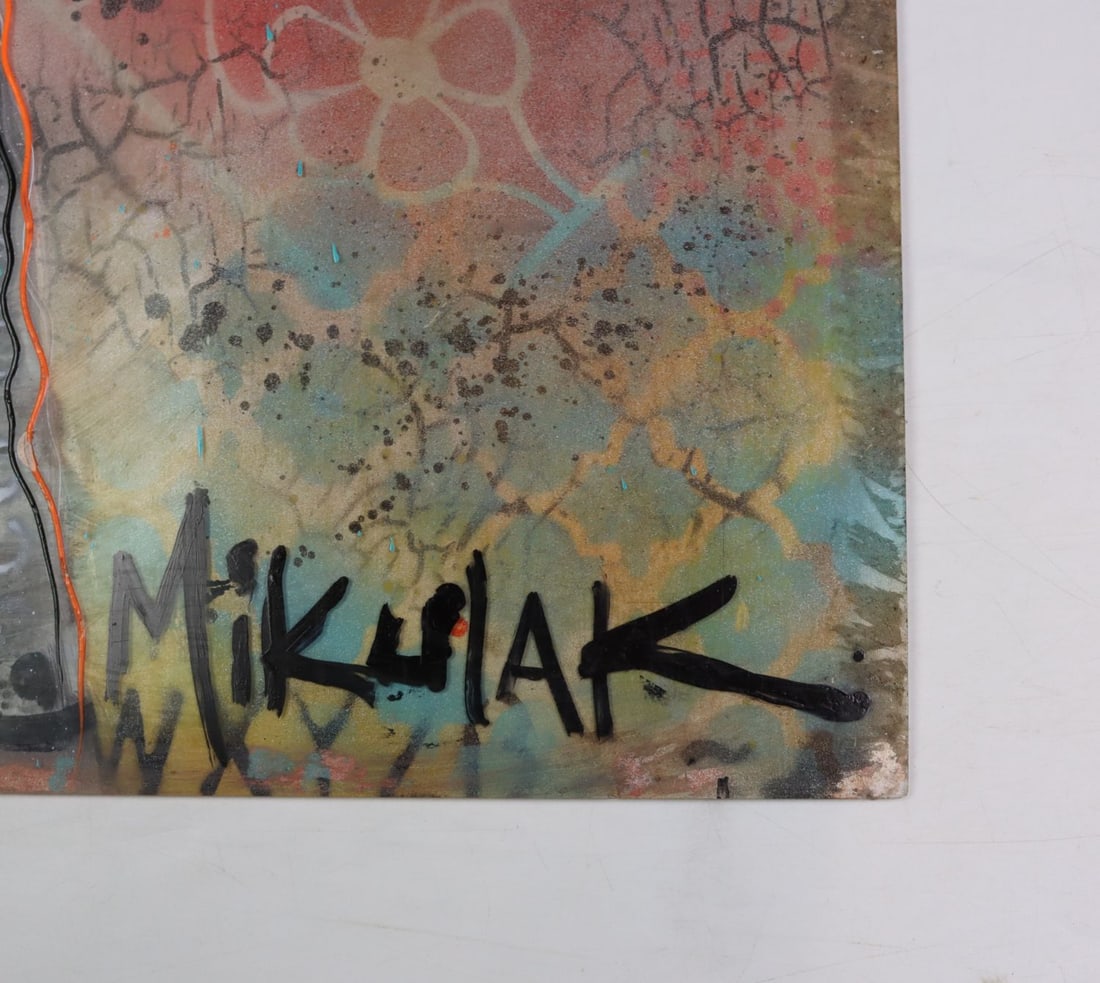 Peter Mikulak (CA,20/21C) mixed media painting - 9