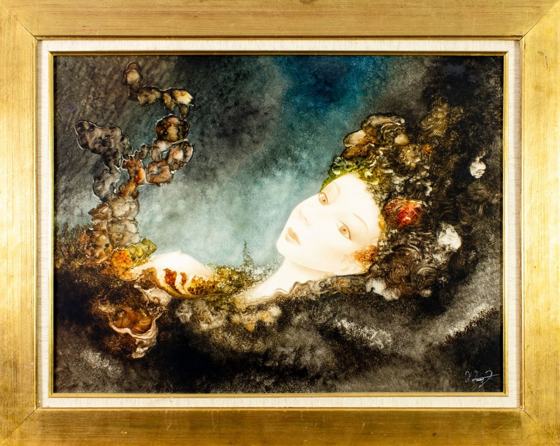 Vintage 20C American mixed media painting signed - 3