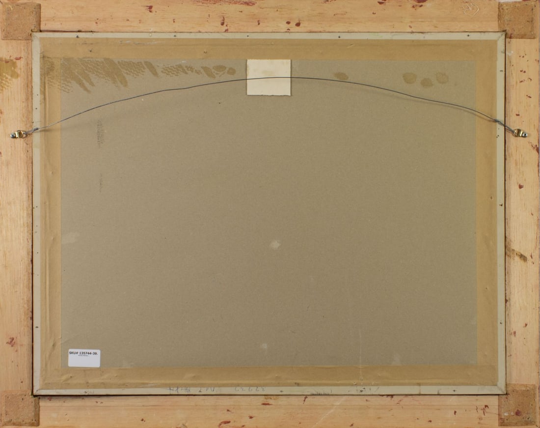 Vintage 20C American mixed media painting signed - 9