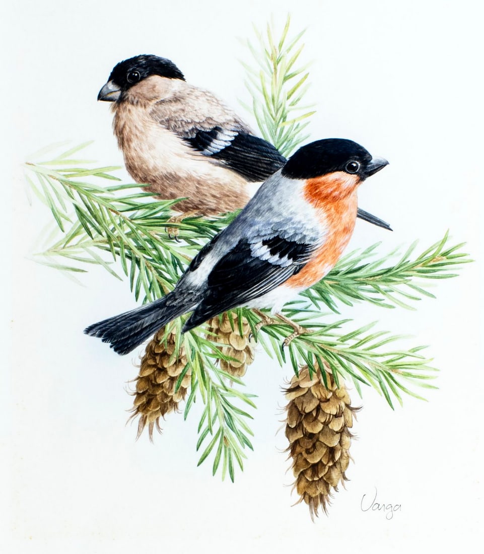 Pal Varga (Hungary,1937-?) watercolor painting (1 of 13)