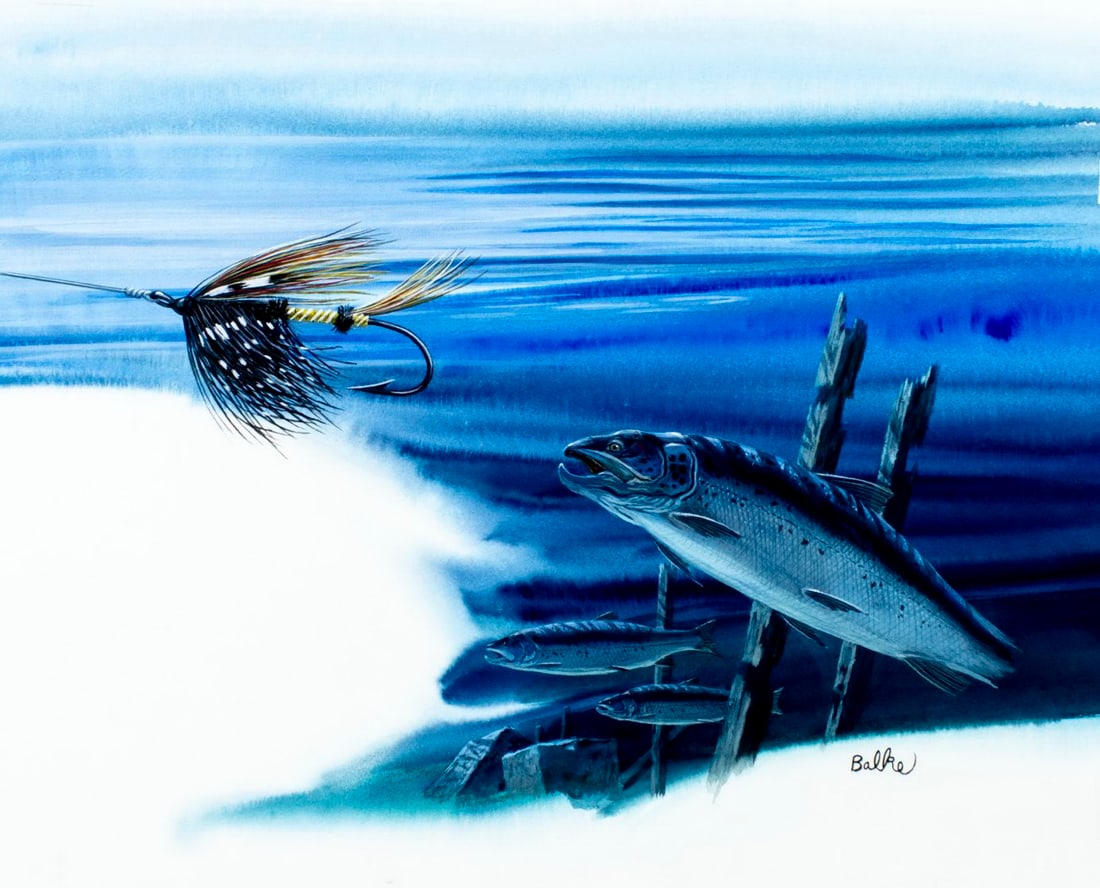 Don Balke (NC,1933-?) gouache painting (1 of 13)