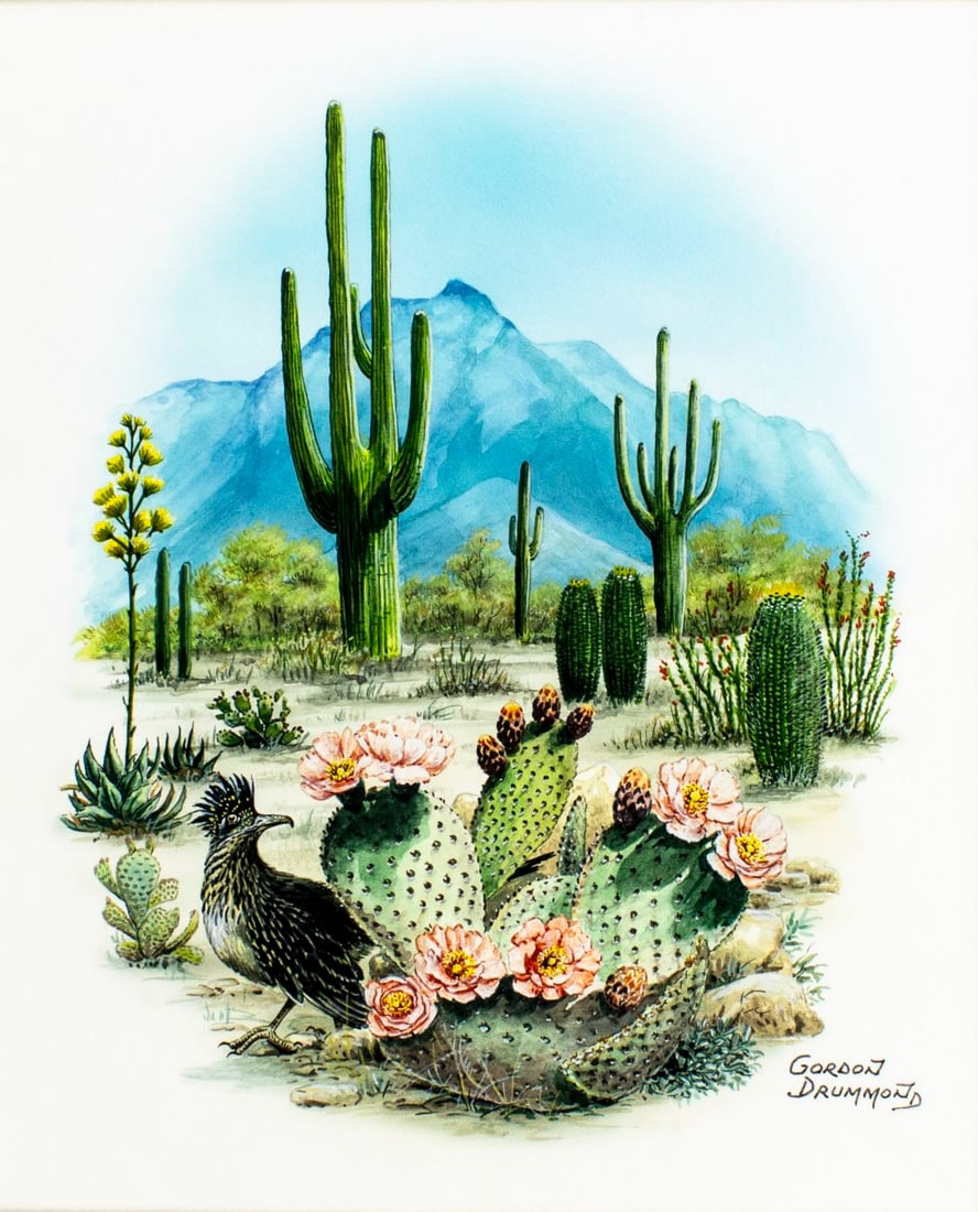 Gordon Drummond (UK,1921-?) gouache painting (1 of 13)