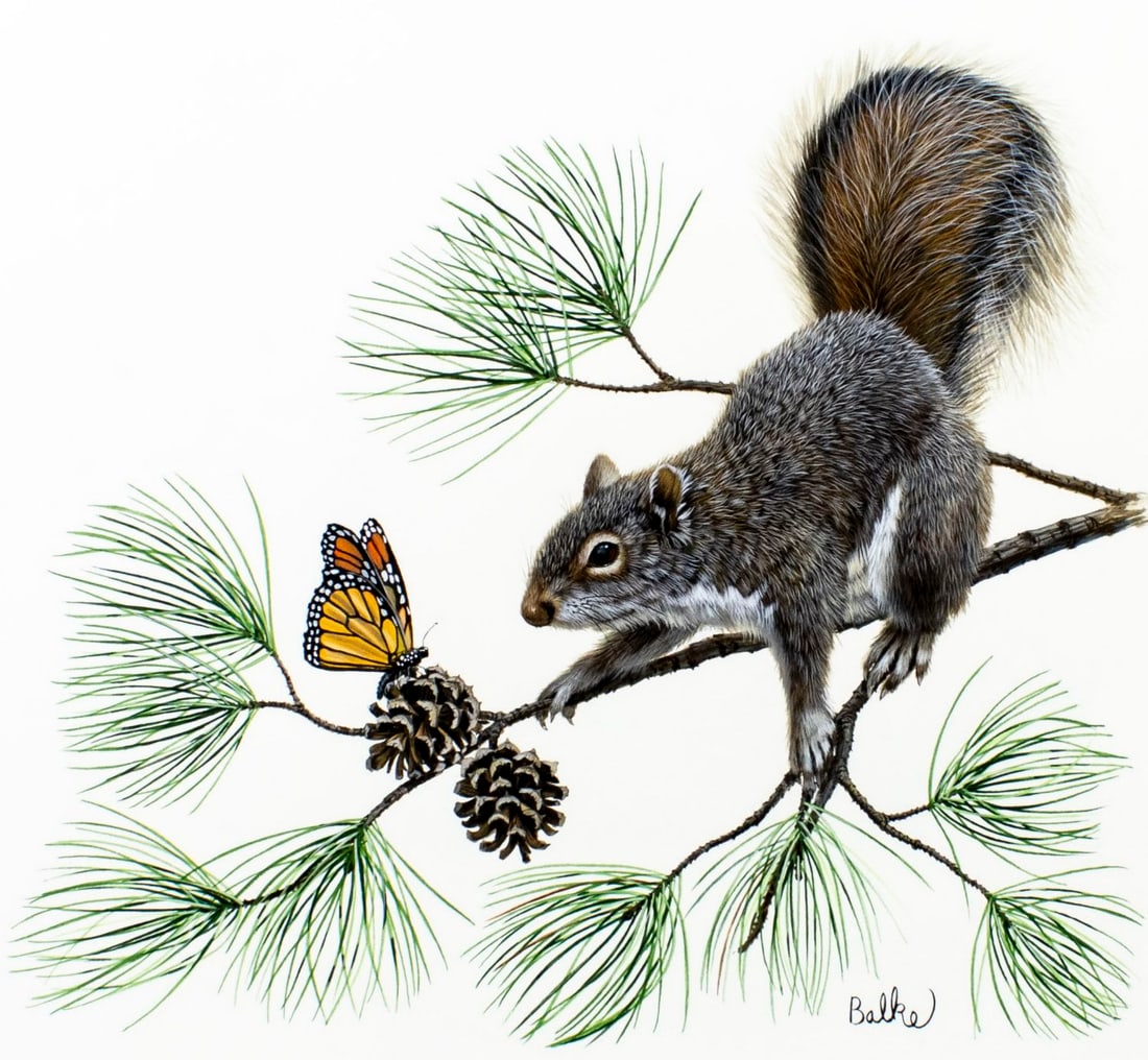 Don Balke (NC,1933-?) gouache painting (1 of 13)