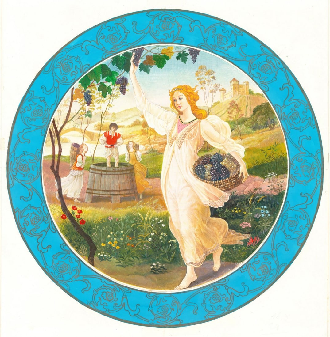 Gianni Benvenuti (Italy,US,1926-2005) gouache painting (1 of 12)