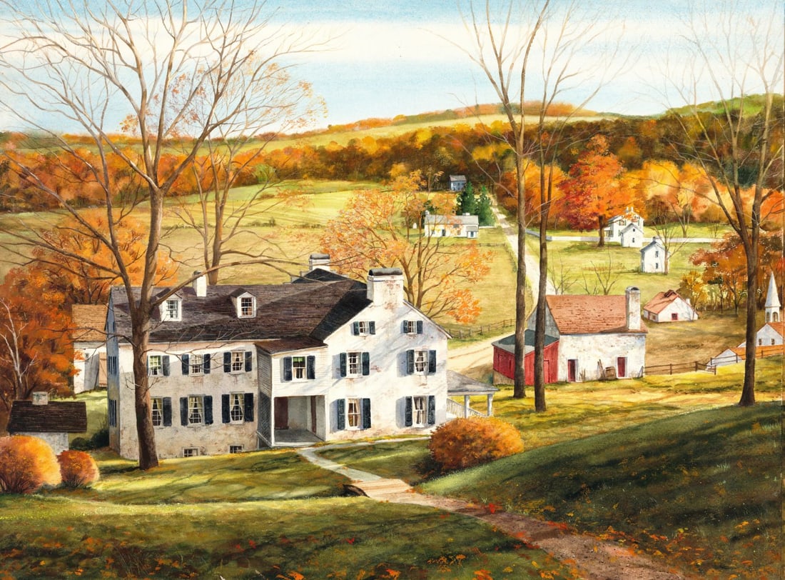 Mildred Kratz (NY,PA,1923-2013) watercolor painting (1 of 11)