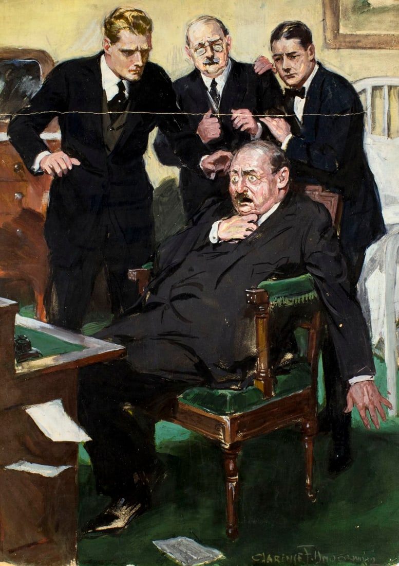 Clarence Underwood (NY,1871-1929) gouache painting antique (1 of 10)