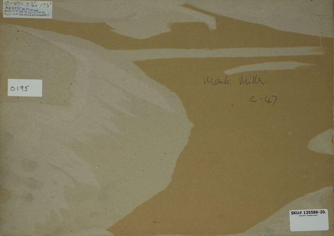 Mark Miller (NY,CA,NC,1919-2008) gouache painting - 9