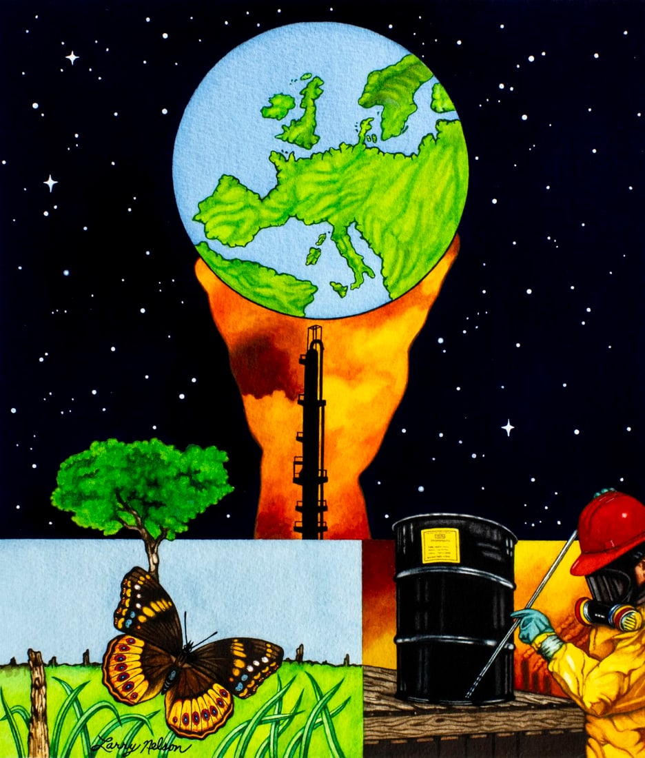 Larry Nelson (US,20C) watercolor painting (1 of 13)