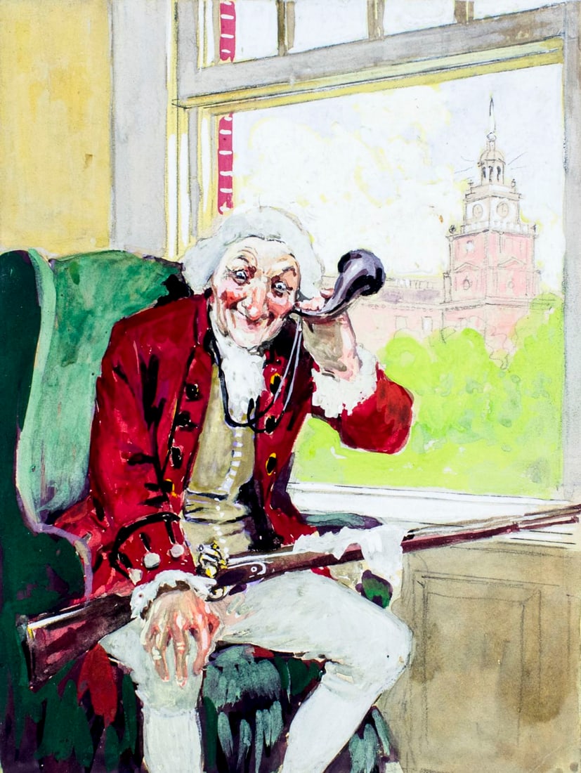 William Grotz (NY,early 20C) gouache painting antique: ARTIST: William Grotz (New York, early 20 century) NAME: Listening In MEDIUM: gouache on board CONDITION: Overall good. Normal wear. SIGHT SIZE: 10 x 7 inches / 25 x 17 cm FRAM