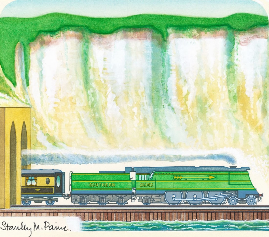 Stanley Paine (UK,1934-?) gouache painting (1 of 14)