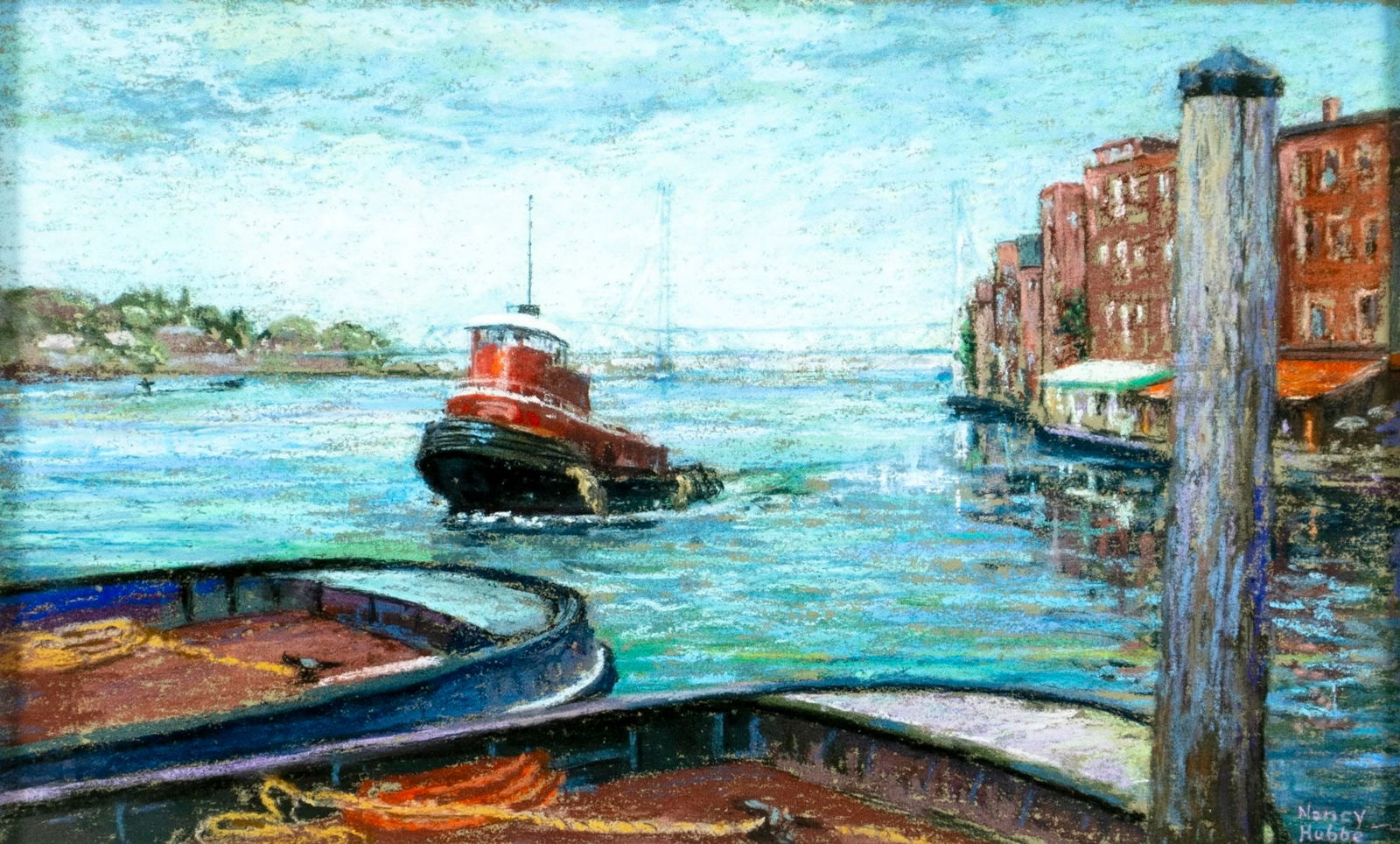 Nancy Hubbe (MA,1927-2015) pastel painting (1 of 14)