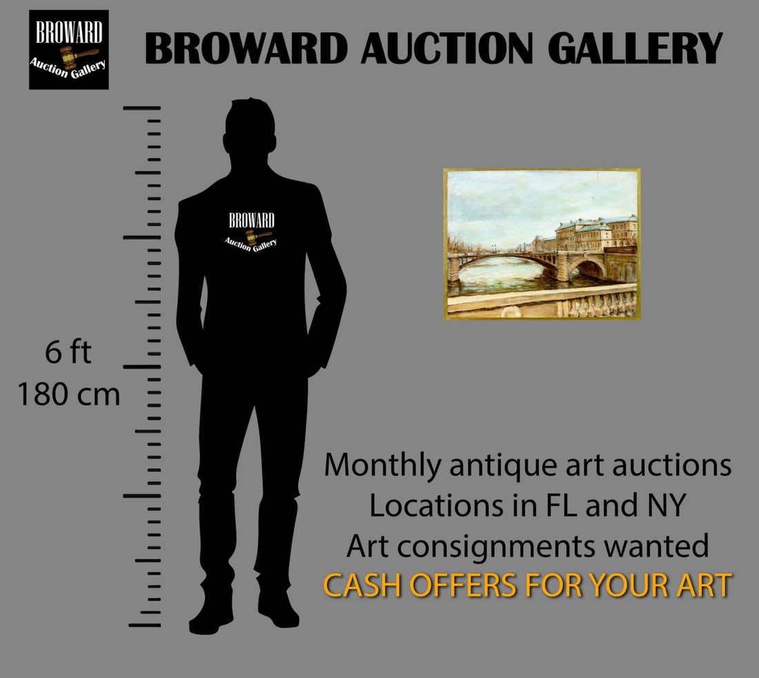 Vintage mid 20C French oil painting signed - 2