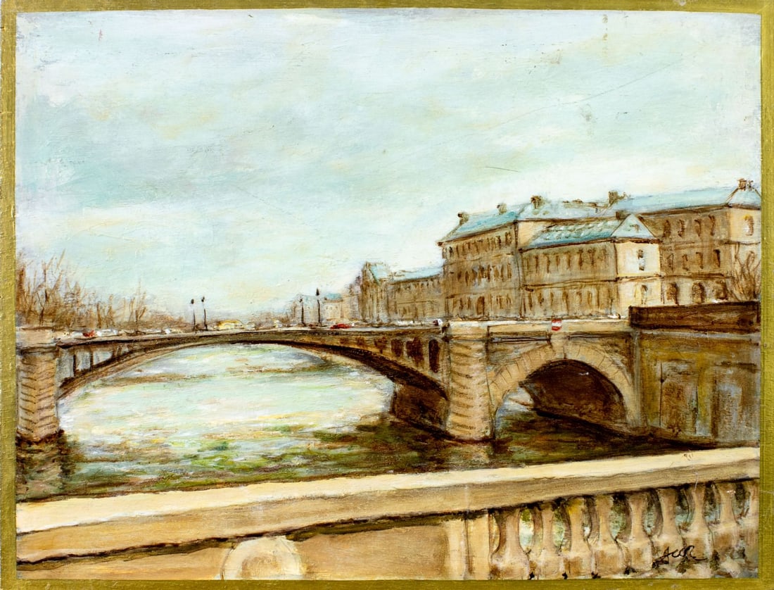 Vintage mid 20C French oil painting signed - 3