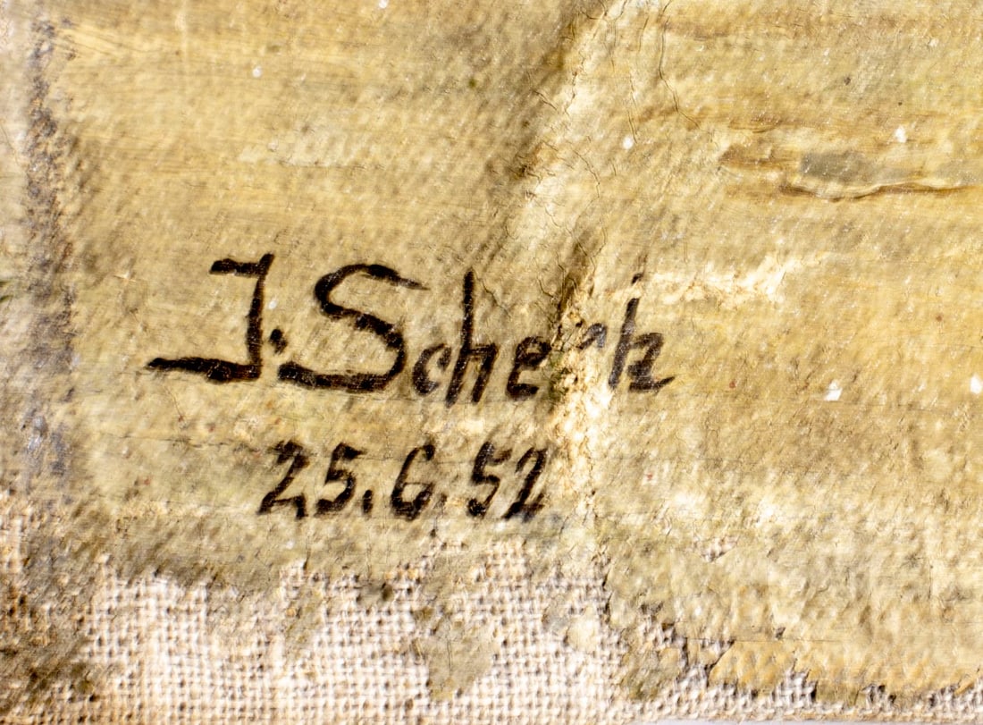 J Scheck (German,mid 20C) oil painting - 4