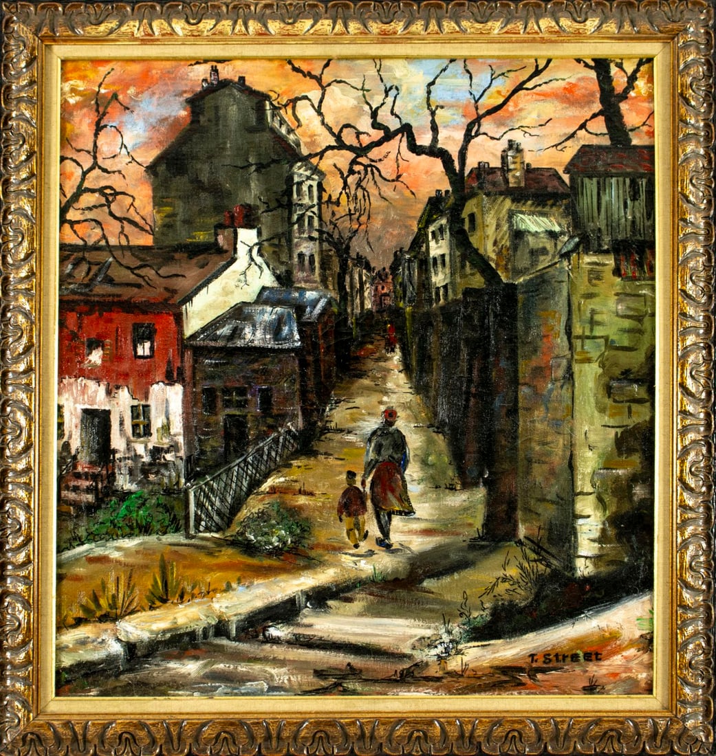 T Street (France,mid 20C) oil painting - 3