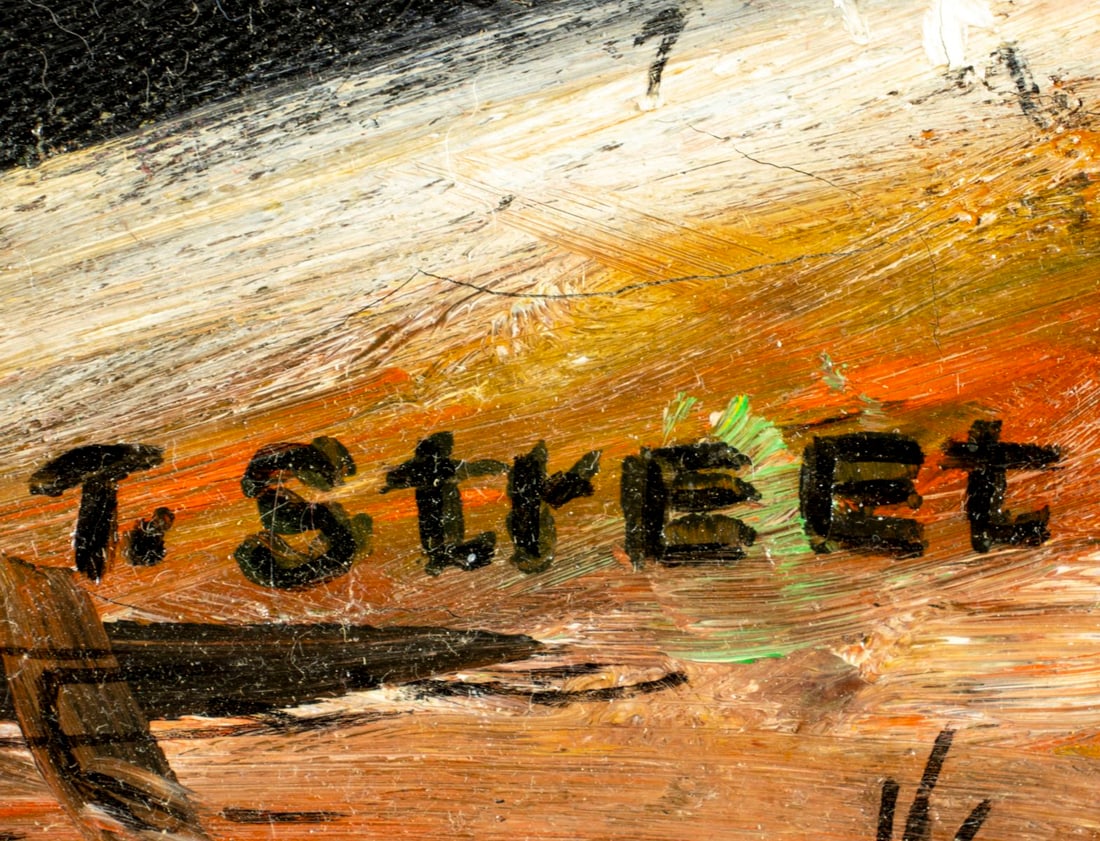 T Street (France,mid 20C) oil painting - 4