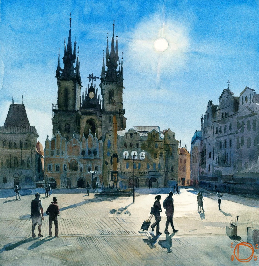 Olena Didenko (Ukraine,20/21C) watercolor painting (1 of 12)
