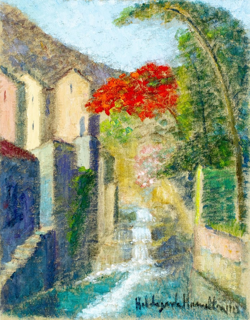 Hildegarde Hamilton (FL,VA,1898-1970) oil painting antique (1 of 12)