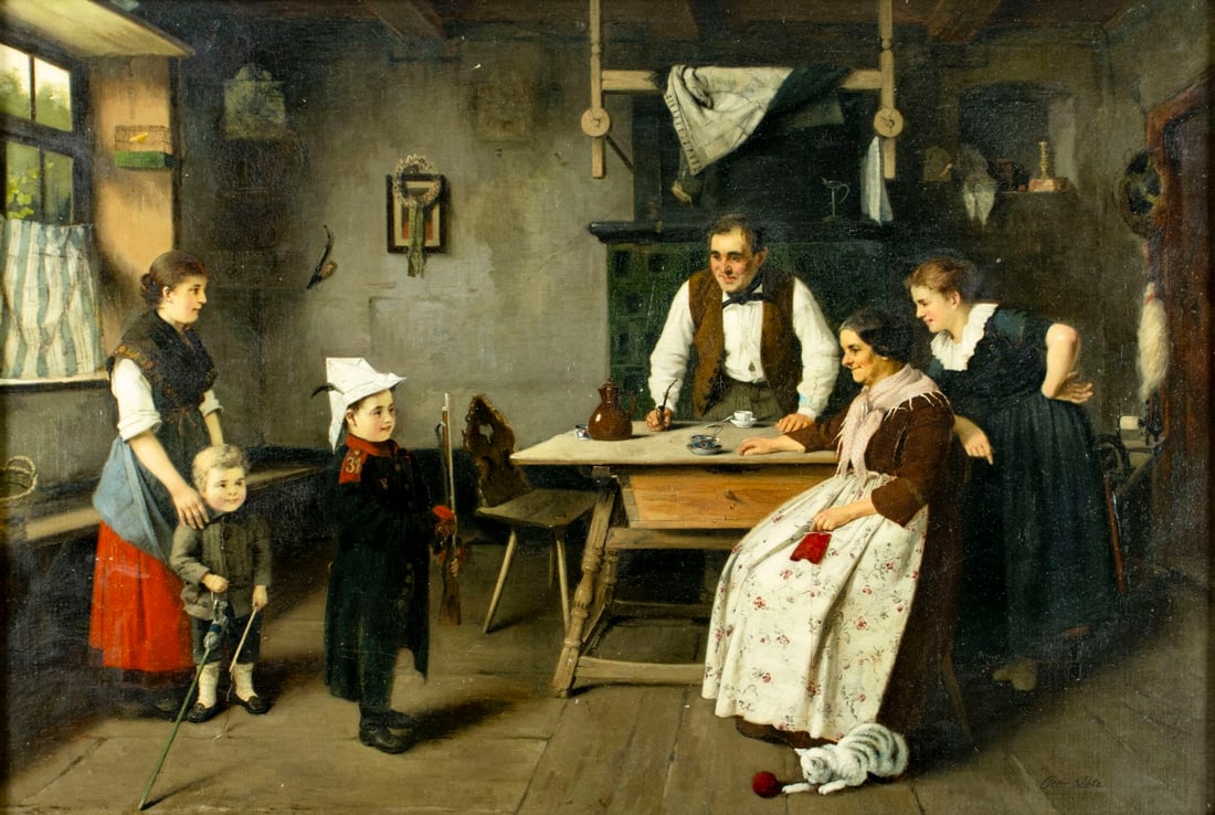 Otto Leitz (German,19C) oil painting antique (1 of 12)