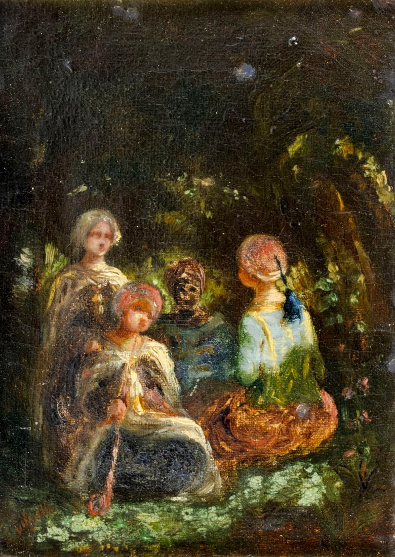 J Vilpelle (France,19C) oil painting antique (1 of 12)