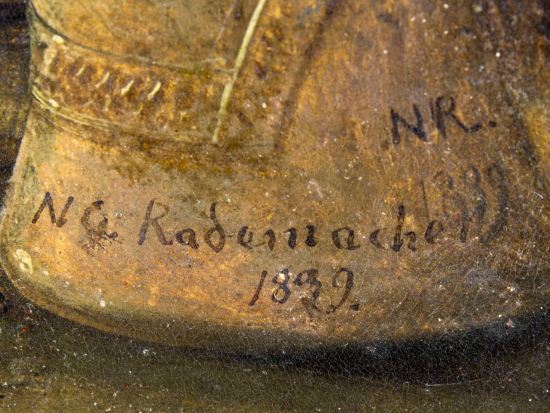 Niels Rademacher (Denmark,1812-1885) oil painting antique - 4