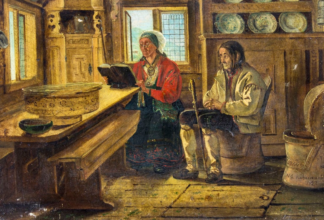 Niels Rademacher (Denmark,1812-1885) oil painting antique - 5