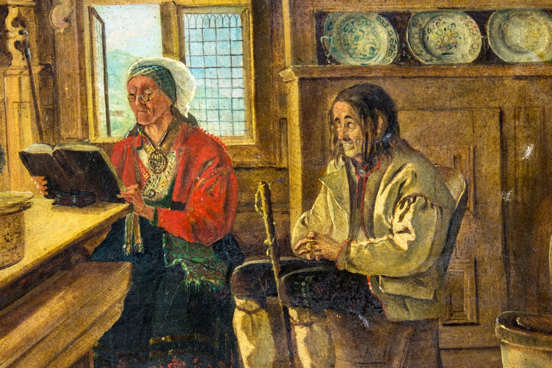 Niels Rademacher (Denmark,1812-1885) oil painting antique - 6