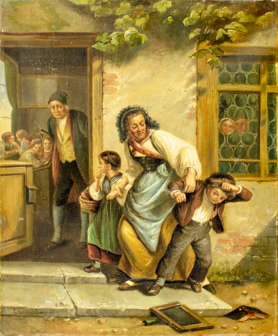 C Schullman (Europe,19C) oil painting antique - 3