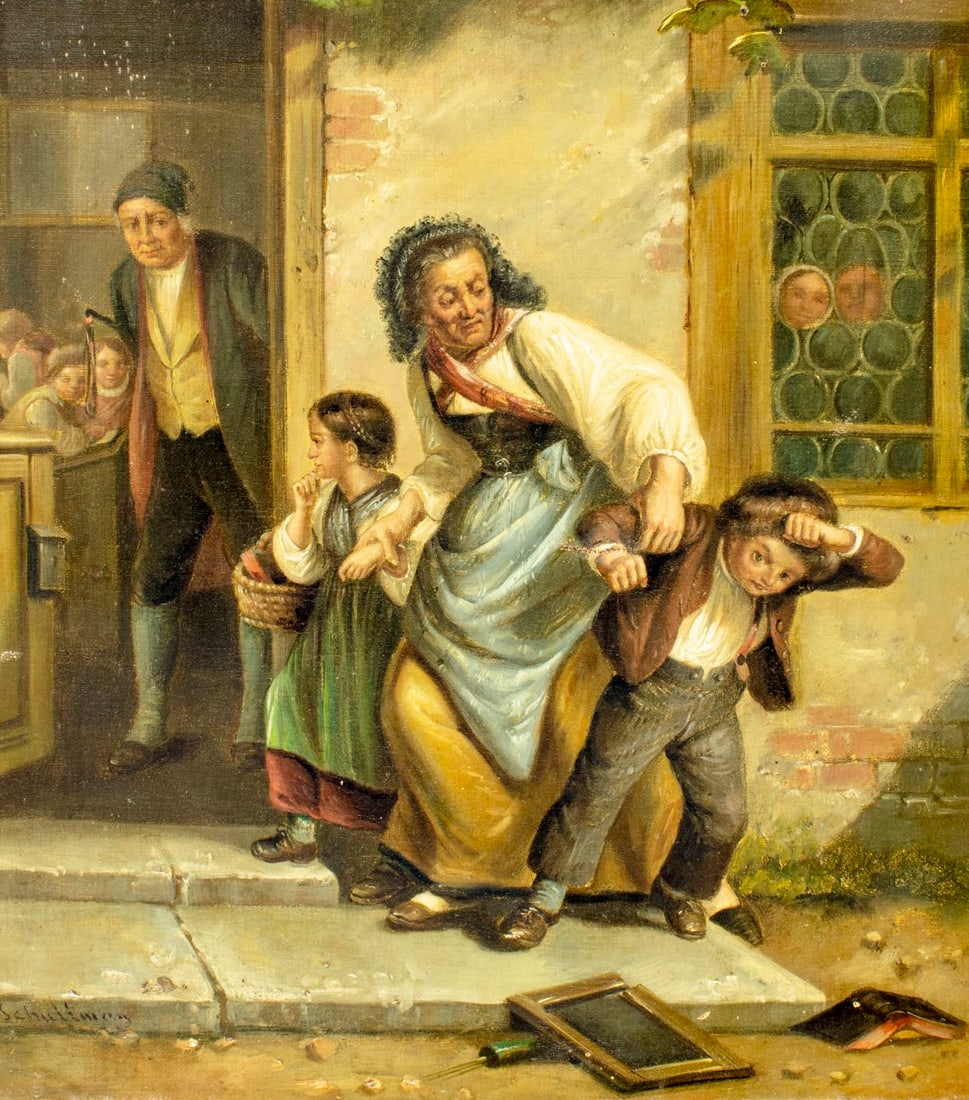 C Schullman (Europe,19C) oil painting antique - 5