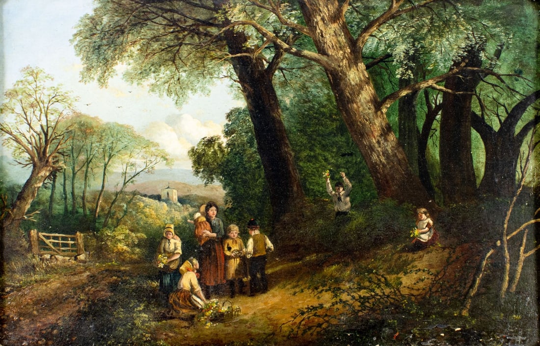 ATTR Thomas Webster (UK,1800-1886) oil painting antique (1 of 13)